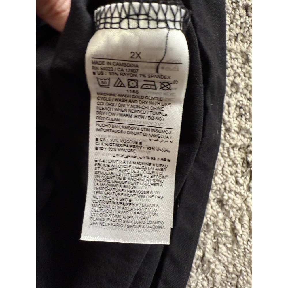 Old Navy Black One Shoulder Cutout‎ Midi Dress 2X Pullover Retro Minimalist - Picture 12 of 15